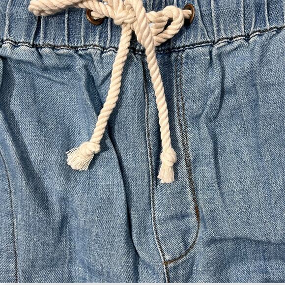 J Jill Pants Womens Denim Chambray Pull On Elastic Drawstring Cropped Blue 3X - Picture 5 of 12